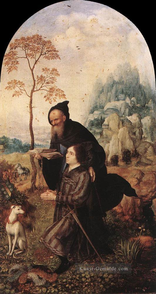 St Anthony mit einem Stifter Jan Mabuse Ölgemälde
